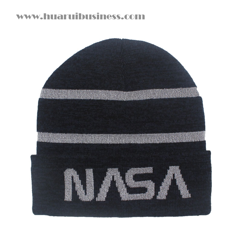 Ακρυλικό σκουφί, καπέλο, tuque, unisex, χειμωνιάτικο σκουφί με ανακλαστικές λωρίδες και λογότυπο